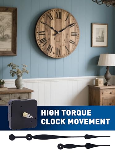 High Torque Clock Movement Kit, Extended Shaft for 24" to 28" Wall Clocks - size: Thread Length: 0.59 inch
