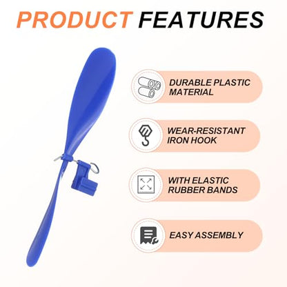 MECCANIXITY Plastic Propeller, Propeller Props Blade Helicopter Kit 5" Fold Resistant with Hooks for STEM Activities Powered Airplanes DIY Science(Blue, Pack of 6) - color: Blue, size: 5"