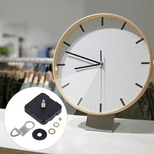 BOXOB Quartz Clock 12888 Movement Replacement, Black Wall Clock Mechanism Replacement Clock Motor Battery Operated Wall Clock Repair Parts Kit Without Second Hand & DIY - size: Thread length 5/16 inches
