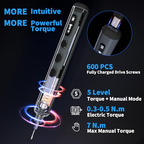 STREBITO Mini Electric Screwdriver, 70 in 1 Small Electric Screwdriver Set - style: Upgraded
