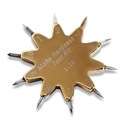Mohs Hardness Test Kit, Mohs Hardness Picks, 1-10 Scratch Tester with Gold Ten-Pointed Star Design, Quick Testing and Easy to Operate for Gem Jade Jewelry Rock and Mineral Testing