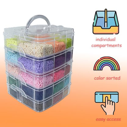 YMSDZHL 45000PCS 30Color Polymer Clay Beads Friendship Bracelet Making Kit - size: 45000+PCS
