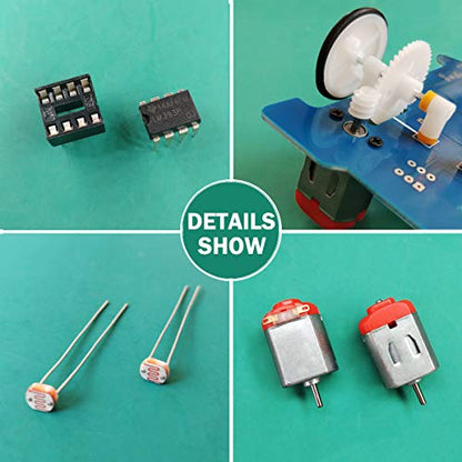Soldering Project kit Solder Learning Practice for School Electronic Education, Great Fun DIY Kit for Electronics Hobbyists and Trainer (D2-5 Smart Car Kit) - color: 1 Pack D2-5 Smart Car Kit