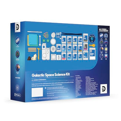 Discovery™ Galactic Space Science Kit – 61 Experiment STEM Lab for Kids| Astronomy & Chemistry Activity Set| Includes DIY Telescope, Crystals, Slime, Moon Rocks| Educational Learning Toy Gift| Ages 8+