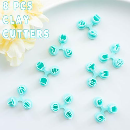 TAINSKY Micro Halloween Polymer Clay Cutters for Earrings Making, 8 Shapes for Fall Jewelry Mini Clay Cutters (A) - color: Micro-A