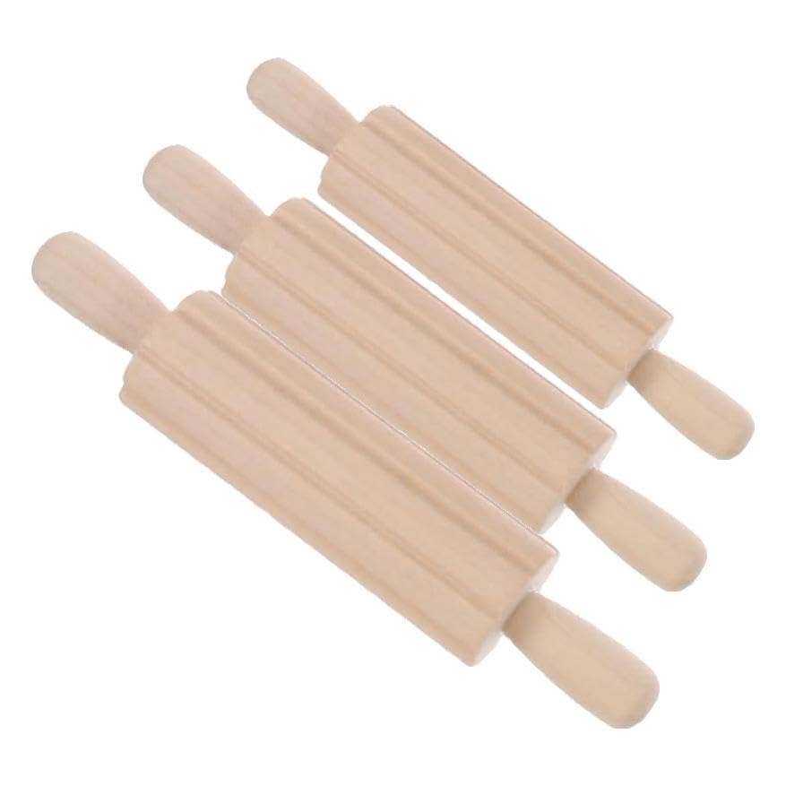 Garneck 12Pcs Wooden Clay Tools Set for Kids: Dough Rolling Modeling Accessories Pottery Sculpting Kit Modeling Accessories for Early Education Art Craft Activity Home School (Pack of 3) - size: 16.50X1.50X1.50CM (Pack of 3)