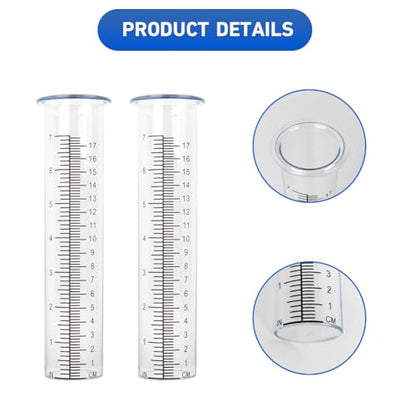 2 Pack Plastic Rain Gauge Replacement Tube - color: Clear Tube