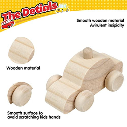 WANTKA 12 Pieces Unfinished Wooden Cars Wood DIY Car Toys Wood Crafts Painting Crafts Kit for Student Easy Woodworking Set Family Activities Arts and Crafts Kit for Kids - color: Style 02