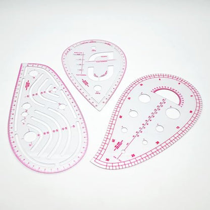 Clear Metric Sewing Rulers,French Curve Sewing Rulers Set,Sewing Tools Supplies for Quilting, Dressmaking, Tailors, Designers, Flexible PVC, 9PCS