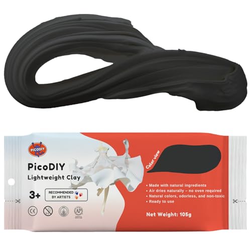 Air Dry Clay Lightweight, Flexible Modeling Clay for Adults Arts and Crafts - color: Black