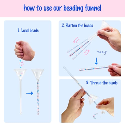Xmada Beading Funnel - Bead Making Kit with 2 PCS Tools, Needles for Jewelry Making, Bracelets, Necklaces
