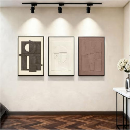 Zessonic 3D Textured Neutral Abstract Sandstone Framed Wall Art, 16"x24"x3 - color: 3D Textured, size: 16" x 24" x 3 Panels Framed