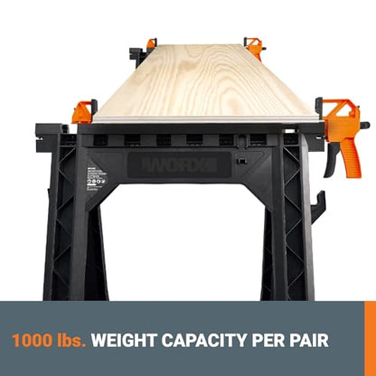 Worx WX065 Clamping Sawhorses with Bar Clamps - style: Clamping Sawhorse Pair