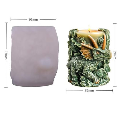 Large Dragon Animal Cylinder Molds Silicone Wave Spiral Candle Mold - Silicone Resin Casting Molds for Candle & Resin & Soap Craft Supplies - color: xre-GJ-111