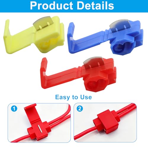 60 Pack Snap Electrical Wire Connectors Solderless