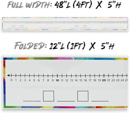 Set of 10 Dry Erase Number Boards - Double Sided, 4 Feet, Red & Black Dry Erase Marker, 0-100 Number Line on One Side, Blank Line on Reverse - style: Set of 10 Boards & 20 Markers