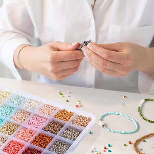 TEXGIZRLY 3mm Seed Beads for Jewelry Making Bracelet Making Kit Adults - size: Seed Beads 3MM-A