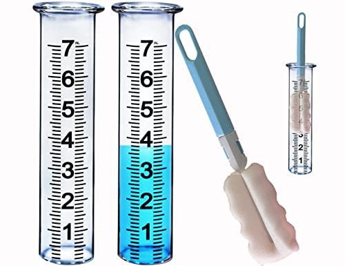 JMBay rain Gauge Replacement Tube Glass, 7 inch Glass rain Gauge Replacement Tube with Lip, rain Gauge Tube Outdoor for Yard Garden, with Clean Tube Brush, Best Rated,2 Packs - color: 2PCS Glass Rain Gauge Tube