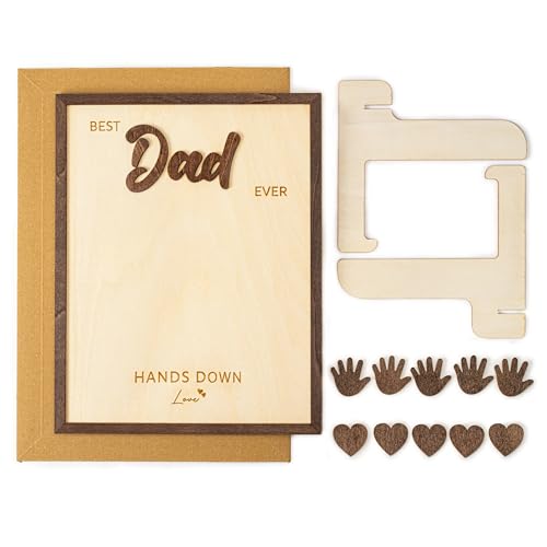 10" Best Dad Ever Gifts for Dadd Custom fathers day from Kids Hands down sign - Personalized Fathers Day Dads Gift from kids daughter son, First fathers day Daddy gift for new dad/Birthday - color: Dadhand