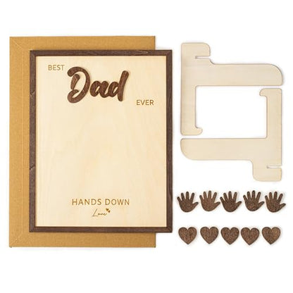 10" Best Dad Ever Gifts for Dadd Custom fathers day from Kids Hands down sign - Personalized Fathers Day Dads Gift from kids daughter son, First fathers day Daddy gift for new dad/Birthday - color: Dadhand