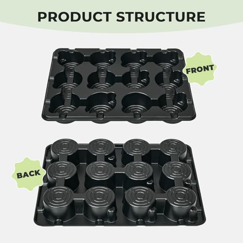 homenote 5 Pack Reusable 12 Cell Seed Starter Trays for 4 Inch Nursery Pots - size: 4 Inch, style: 5 Pack Seed Starter Tray