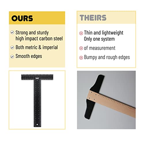 Mr. Pen - T Square, T Ruler, 12 inch Metal Ruler, T Square Ruler - size: 12 inch