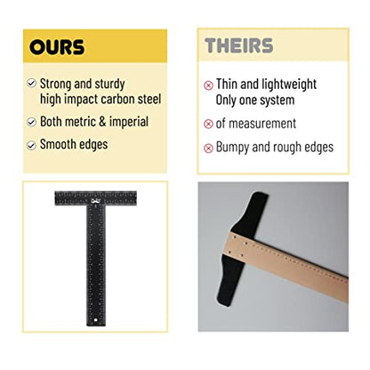 Mr. Pen - T Square, T Ruler, 12 inch Metal Ruler, T Square Ruler - size: 12 inch