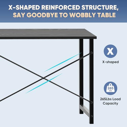 DUMOS 32 Inch Small Computer Desk, Gaming Desks for Home Office Bedroom - color: Black, size: 32 Inch