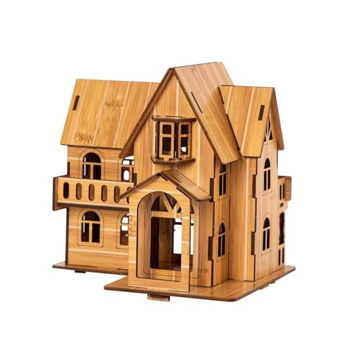 Log Cabin 3D Wooden House Puzzle,DIY Mini Building Model Kit，009 - color: 009