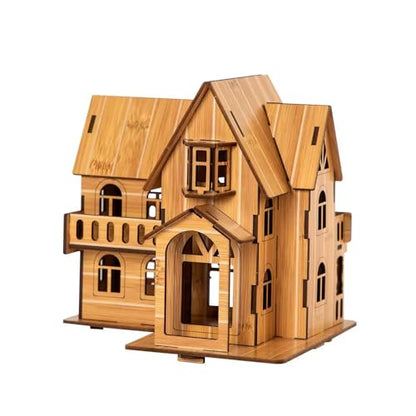 Log Cabin 3D Wooden House Puzzle,DIY Mini Building Model Kit，009 - color: 009