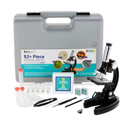 AmScope M30-ABS-KT2 52-Piece STEM Microscope Kit for Kids, Black