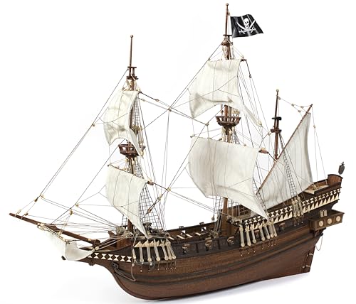 OcCre Buccaneer 1:100 Scale Laser Cut Wood and Die-cast Metal Display Ship Model Kit No. 12002 (Model Only - Unfinished) - color: Model Only - Unfinished