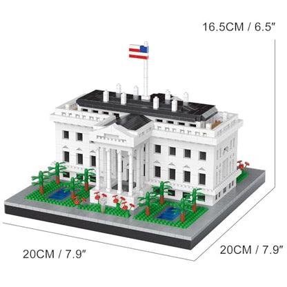 White House Micro Brick Building Set (2300 Pieces) – Landmark Model Educational Toy Gift for Kids and Adults - color: White House