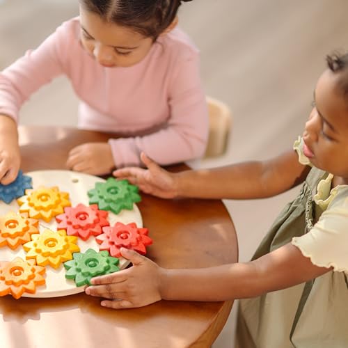 PlanToys® Wooden Spinning Gears Playset Montessori Construction Kids STEM - color: Spinning Gears Playset