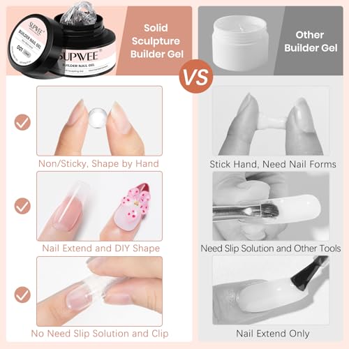 Solid Builder Nail Gel, 60g Clear 3D Nail Sculpting Hard Gel - color: Aqua Clear