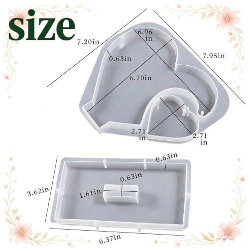 3D Heart-Shaped Photo Frame Resin Silicone Mold with 10pcs Chains - color: Heart-Shaped Resin Mold