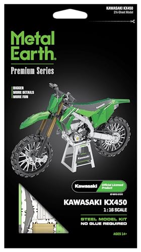 Metal Earth Premium Series Kawasaki KX450 Dirt Bike 3D Metal Model Kit Fascinations