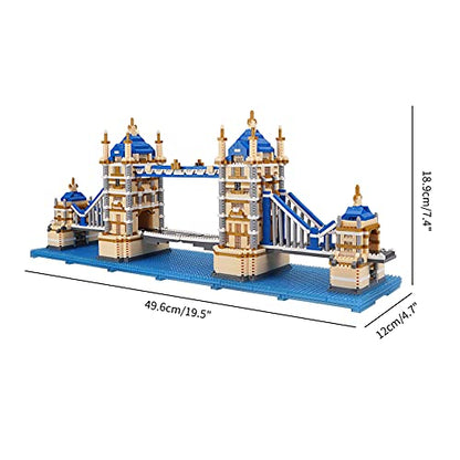 Building Blocks Set, London Tower Bridge Model Micro Mini Blocks, 3800 PCS Architecture Model Kits - color: London Tower Bridge