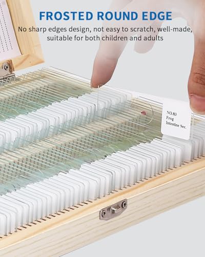 140-Pcs Microscope Slides with Specimens,Plant, Animal, Algae,etc,Educational Microscope Slides and Covers for Young Scientists,Perfect for Biology Class and Experiments - style: 140pcs