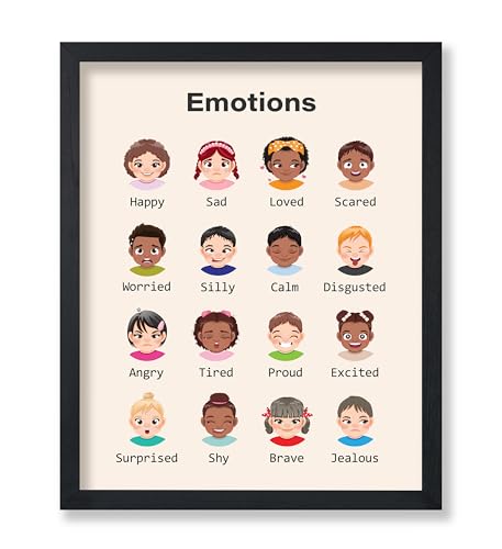 Poster Master Emotions Poster - Emotions Chart Print - Learning Materials Art - Educational Art - Gift for Students & Teachers - Wall Decor for Nursery, Classroom or Playroom - 8x10 UNFRAMED Wall Art - color: Style-18, size: 8"L x 10"W