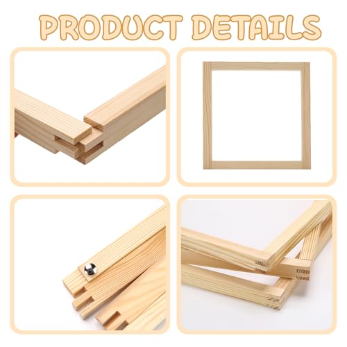 154 Pcs Needlepoint Stretcher Bars Kit, 10 Sizes Wooden Canvas Splicing Stretcher Bars Needlepoint Accessories and Supplies Stretcher Bars for Needlework Cross Stitch Hand Embroidery Art Accessories