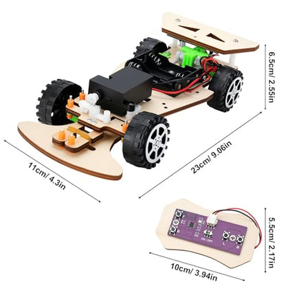 Wooden Racing Car, STEM Kits for Kids Age 8-10, STEM Toys for Boys 8-12, Remote Control Model Car Building Kits, Science Crafts Projects, Educational Gift for 9 10 11 12 13 14 Year Old Teen