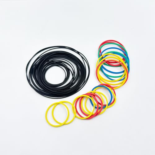 48PCS Pulley Belts Engine Drive Belt Rubber Transmission Belt for RC Car Robot DIY Model Toy Accessories (48PCS Mix Color) - style: 48PCS Mix Color