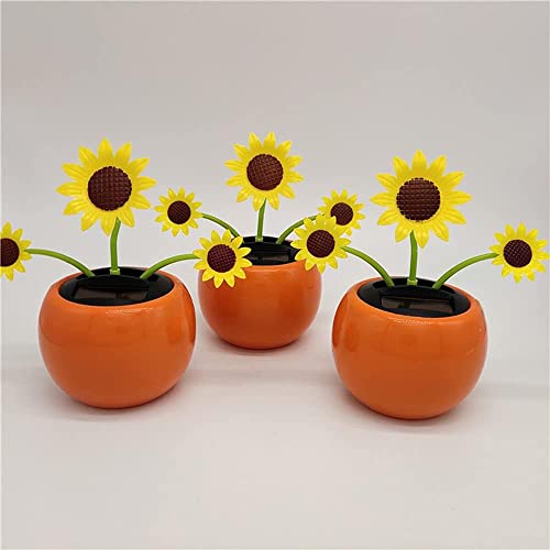 Yellow Solar Powered Dancing Flower, Decoration Gift, Swinging Dancer, No Battery Required, Sunflower Flower Solar Power Kits (Sun Flower)