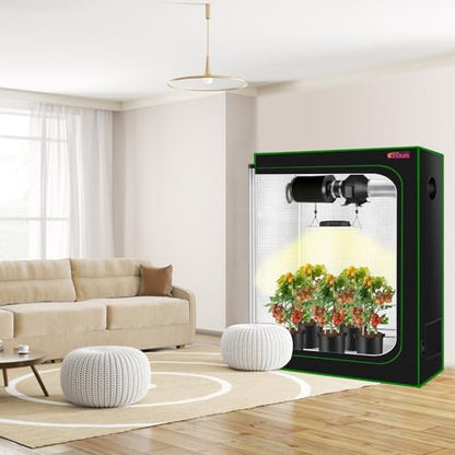 ATOUR 48”x24”x60” Grow Tent, Reflective 600D Mylar,Hydroponic Grow Tent with Observation Window and Floor Tray for Indoor Plant Growing 4’x2’ - size: 48”x24”x60”