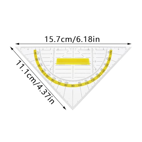 8PCS Multifunctional Transparent Triangle Plastic Multifunctional Measuring Triangle Advertising Ruler Student Drawing Ruler Engineer Drawing Tools Geometric Protractor