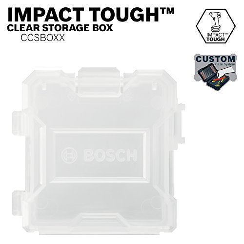 BOSCH CCSBOXX 3 In. Clear Storage Box with Latch for Custom Case System for Storing Bits, Screws, Bolts and More (Pack of 2) - size: 1 Count (Pack of 2), style: Clear Storage Box with Latch