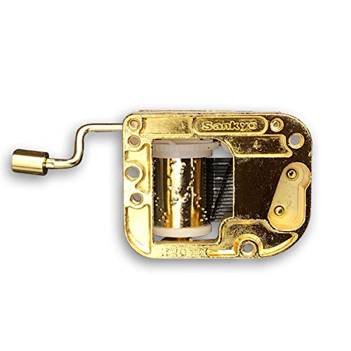 BinkeGG Play (Always with Me) Golden Music Box Spare Part Hand Crank Sankyo Musical Movement for DIY Musical Boxes (30 Tunes Option) - color: 1. Hand Crank Musical Movement, size: Always With Me