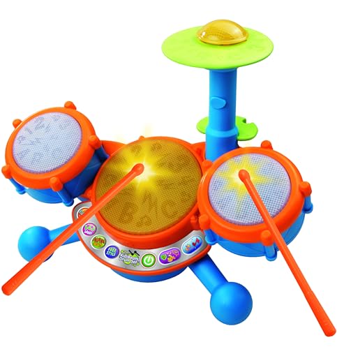 VTech KidiBeats Kids Drum Set, Orange - color: Orange, style: Standard Packaging