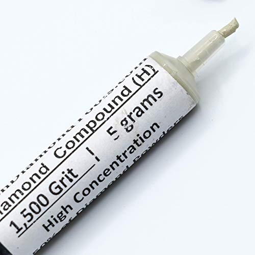 TechDiamondTools Diamond Polishing Paste & Lapping Compound — 1500 Grit (6-12 Micron) | USA Made | Oil-Based Syringe | Metal, Glass, Gemstone, Knife, Jewelry | 50% Diamond Powder Concentration - size: 1,500 Grit / 6-12 Microns